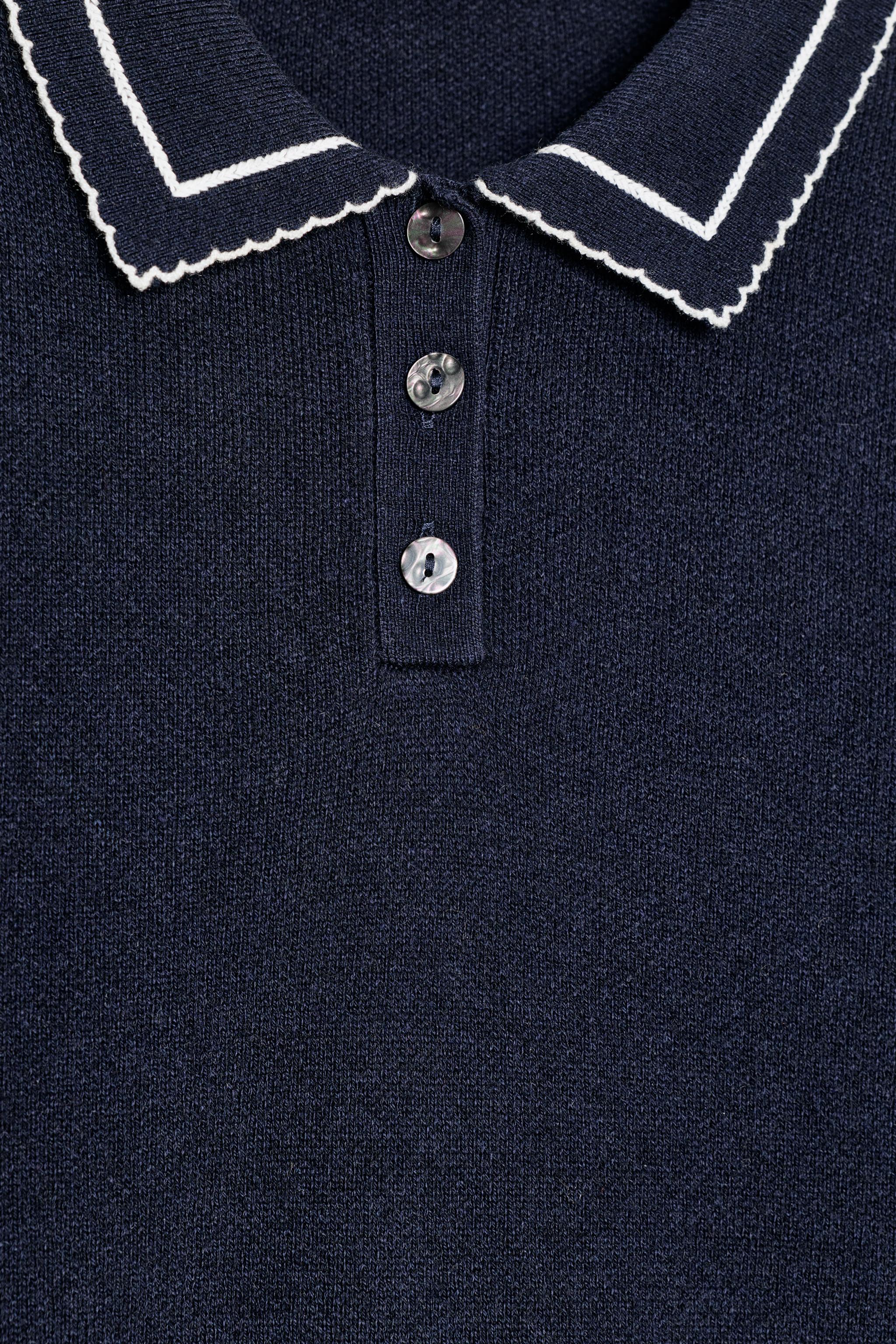 CONTRAST PIPING KNIT POLO SHIRT